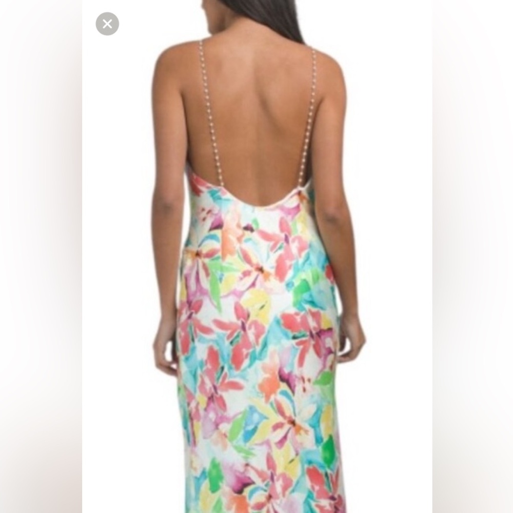 Backless Floral Maxi Dress